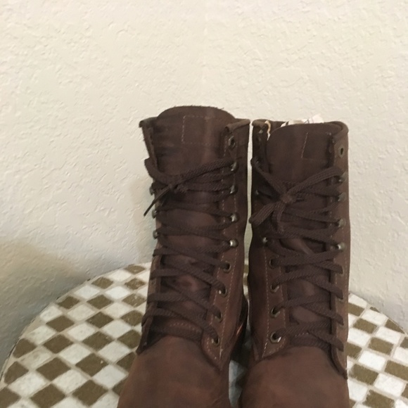 VTG USA BROWN CHIPPEWA LACE UP BOOTS 6.5 D - Picture 1 of 8